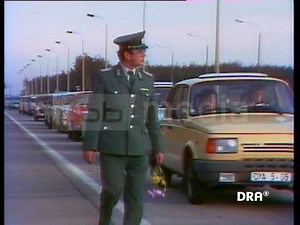 GDR citizens cross the border at Zarrentin, 1989