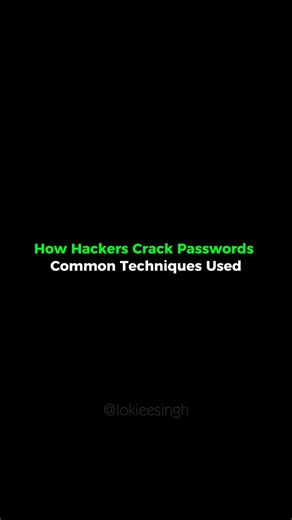LokieeSingh on Instagram: "How Hackers Crack Passwords Which Common Techniques Used? 👏🏻 Save for later...and share with fellow tech enthusiasts! #cybersecurity #ethicalhacker #hackerlife #linuxuser #anonymous"