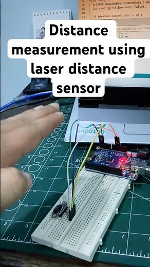 Distance measurement using time of flight laser distance sensor🔥 #arduinoproject #jagstech #vl53L0x