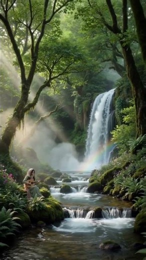 Relaxing Oud Music with Waterfall Sounds 🌿 Peaceful Arabic Nature Melody