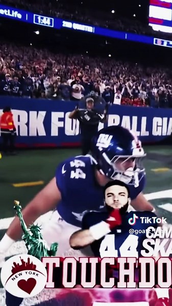 Can Skattabo’s first touchdown in New York🗽 #fyp #viral #daddygoatz #camskattebo #newyork