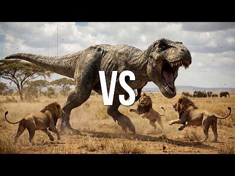 Jurassic Park T-Rex vs. African Lions || Who Would Win?