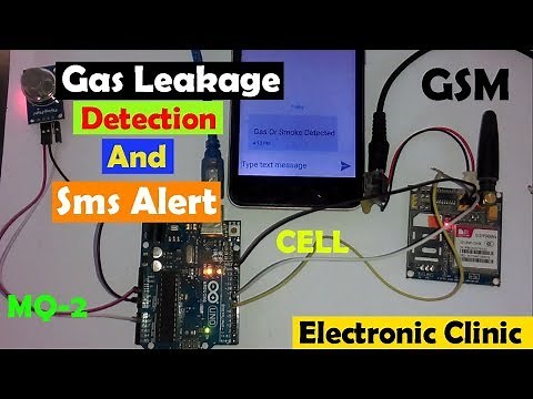 Arduino Gas leakage detection and sms alert using Gsm sim900A and smoke Gas sensor MQ2 Sensor Module