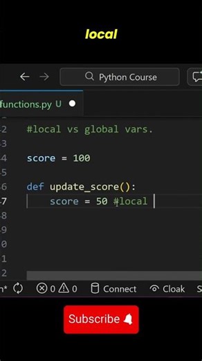 Scope of Variables in Python #pythontutorial #programming