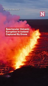 Spectacular Volcanic Eruption In Iceland Caught By Drone