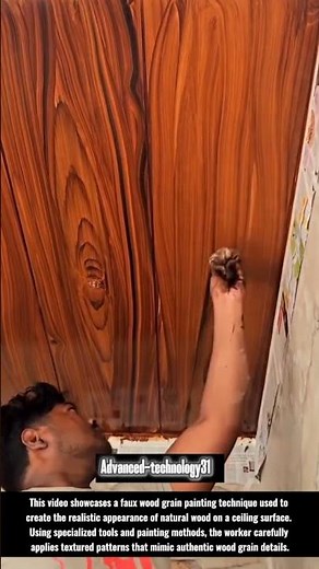 Faux Wood Grain Painting for Ceiling Finishes !! #innovation #advancedtechnology31