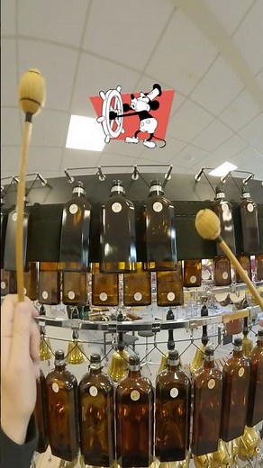 Steamboat Willie Whistle (Mickey Mouse) on Tuned Bottles ‪@kolbergpercussion‬