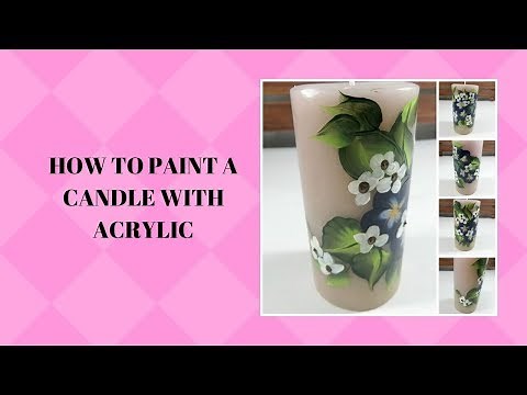 HOW TO PAINT A CANDLE WITH ACRYLIC | Acrylic Paint Tutorial | Easy Painting | Aressa1 | 2019