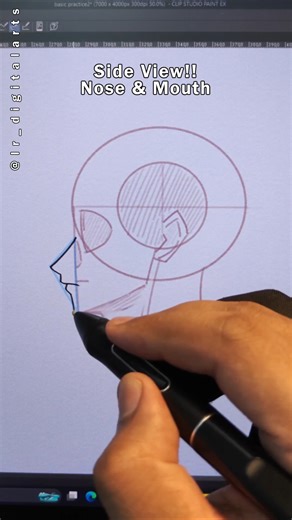 The Ultimate Anime Side Profile Trick! 📐✨#digitalart #shorts #drawing #art #digitaldrawing
