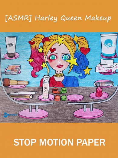 ASMR Harley Quinn Makeup Transformation Tutorial