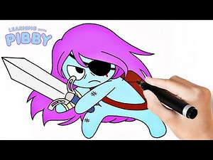 How to draw Pibby from come and learn with Pibby step by step easy
