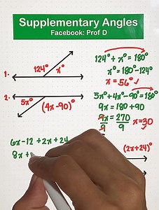 344K views · 5.1K reactions | Supplementary Angles Simplified: Unlock the Secrets of 180°! | Prof D | Facebook
