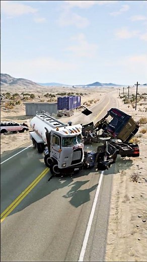 Realistic Highway Car Crashes #599