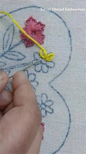 Flower Embroidery #handembroidery #art #flowers #stitches #shorts