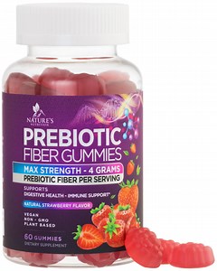 Fiber Gummies 4g - Daily 3X Strength Fiber Gummy Supplement for Adults and Kids, Prebiotic Gummy Digestive Health Support - Plant Based Soluble Fiber, Regularity & Digestion Support - 60 Gummies