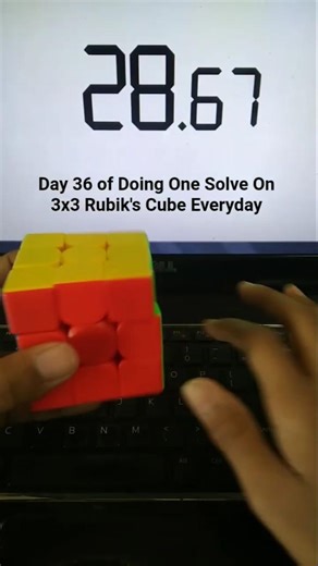 Day 36 of Doing One Solve On 3x3 Rubik's Cube Everyday | 28.67 | #rubikscube #moyu #moyuculture