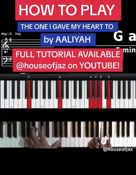 #theoneigavemyheartto #aaliyah #pianotutorial #houseofjaz #howtoplaypiano #piano #pianolesson