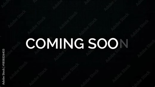 COMING SOON Text Garbled Failure Effect Raleway Font Type 4K Animation black background