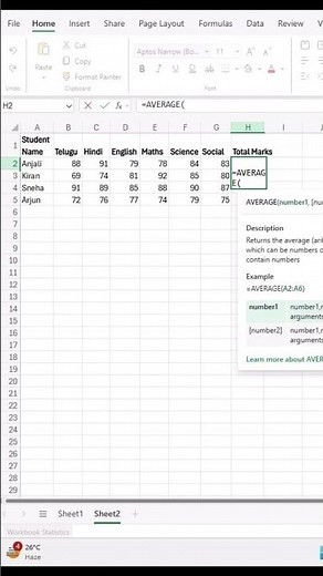 How to Calculate Average in Excel