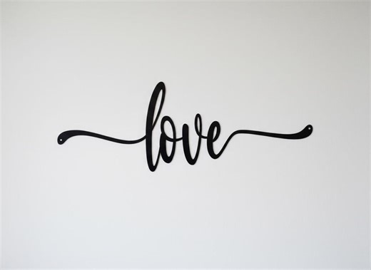 LOVE Metal Wall Art – Script Love Sign, Valentine’s Gift, Modern Steel Decor - Etsy