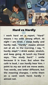 Hard vs Hardly #LearnEnglish #LinguaTales #EnglishForBeginners #A2English #ESL #EFL #EnglishLesson