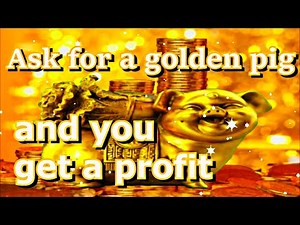 Money. Golden Pig - a symbol of prosperity and wealth. Feng shui.