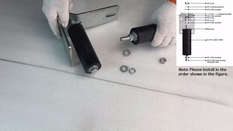 2 Pcs Heavy Duty Sliding Gate Rollers, Adjustable 6" Double Hard Nylon Rollers, Gate Roller Guide, Sliding Gate Kit for Sliding Rolling Gates, Barn Doors(Black, 1/5" Steel)