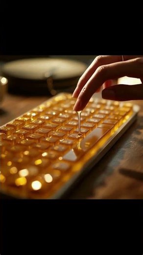 Honey Keyboard ASMR | Relaxing Macro Typing Short