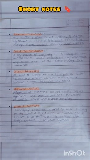 📚 Geography class 11th/chapter 1/short notes for quick Revision 🔖