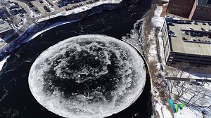 64K views · 577 reactions | The City of Westbrook has shared new video of the giant ice disk that's floating in the Presumpscot River. (: Tina Radel, City of Westbrook) >https://bit.ly/2Fq7DNr | WGME CBS 13 News, Portland | Facebook