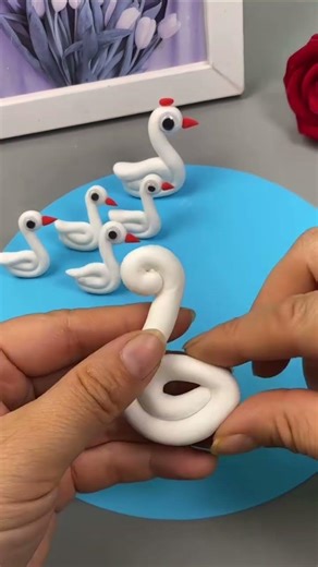 Make an adorable white... with your child using super light clay #shorts #viral