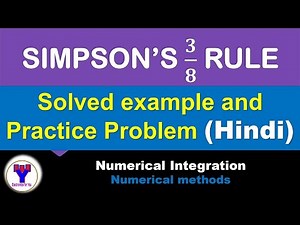 Simpson's 3/8 rule Solved example |Simpson's three eighth rule solved problem |Numerical integration
