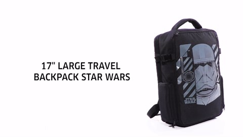 Bioworld Star Wars Stormtrooper 17" Black Large Travel Backpack
