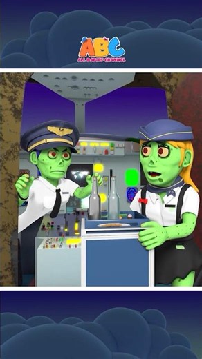 7 Zombies Flying In An Airplane #shorts #kidssongs #halloween