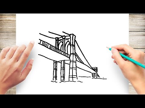 How to Draw Brooklyn Bridge Step by Step