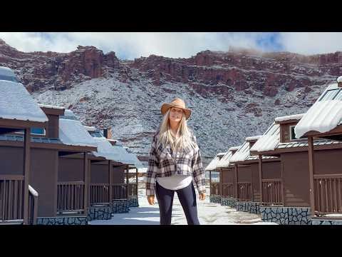 HUNKERING DOWN from a SNOW Storm in a COZY CABIN | Moab Utah