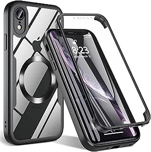 BESINPO for iPhone XR Case, Magnetic Shockproof Cover with Built-in Screen Protector, Military-Grade Full Body Protection, Compatible with MagSafe, Rugged Phone Shell for 6.1" iPhone XR – Black