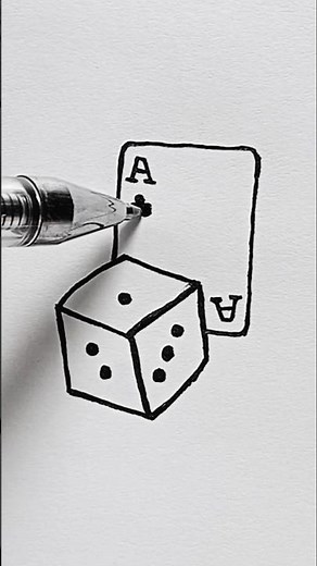 #how to draw dice and playing card #art #shorts