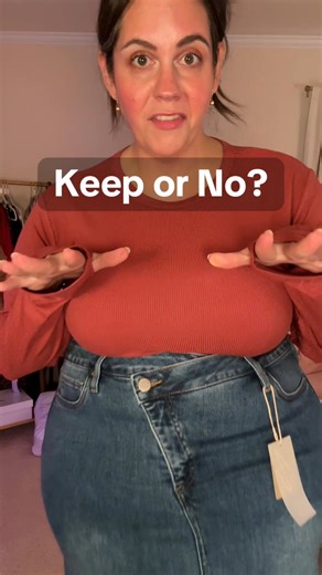 I’m not 100% sold on this plus size denim skirt, what do you think? I saw it on a few flat belly plus size girlies and needed to know what it would look like on my apron belly. #keeporreturn #plussizefashion #apronbelly #apronbellybaddies #bbelly #bbellybaddies #plussizestyle | Lindsey Baker, Apron Belly Girlie