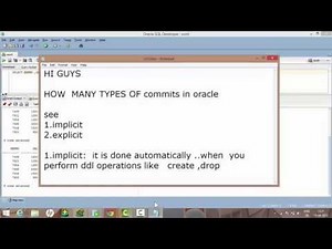 Types of commits in Oracle (implicit & explicit)