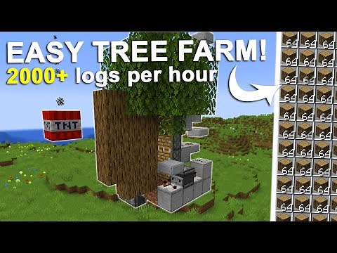 Minecraft Simple AFK Tree Farm 1.21.4 Tutorial - 2,000+ Logs Per Hour!