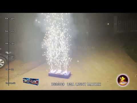 USA Light Matrix! 500 Gram Fountain by "T-Sky Fireworks"