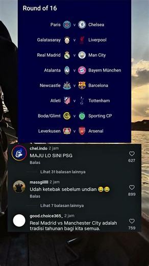 HASIL UNDIAN 16 BESAR UCL#ucl