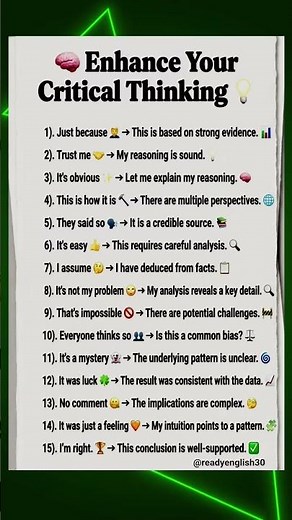 Enhance Your Critical Thinking 🧠🔥 | Think Smart & Make Better Decisions 💬 | Self Improvement Guide 🚀