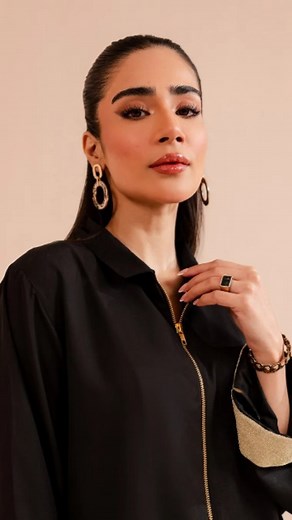 Black zipped dress ✨️ Shop now at www.peachrepublic.pk Price : Rs 5690 Fabric : Crepe (wrinkle free matt and flowy) #shopnow #foryou #fashionblogger #newin #trending #getnow #coord | Peach Republic