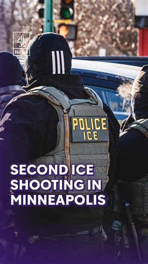 More protests have erupted against ICE agents in Minneapolis after a second person was shot. A Venezuelan man was hit in the leg by an ICE officer less than five miles from where mother-of-three Renee Nicole Good shot dead in her car on Wednesday last week. The Department for Homeland security said the ICE agent was attacked with a snow shovel in yesterday's incident and he and his alleged attacker have been treated in hospital. #Minneapolis #ICE #USNews #C4News #Channel4News