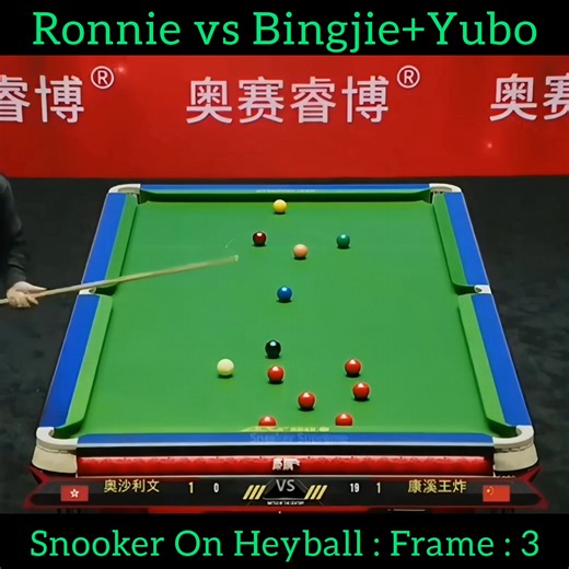 1 vs 2 | 10 Reds Snooker On Heyball Ronnie O'Sullivan vs Bingjie Yubo Frame 3 | Rt 5 #fblifestyle #RonnieOSullivan #billiards #Heyball #snooker | Forever CueSport