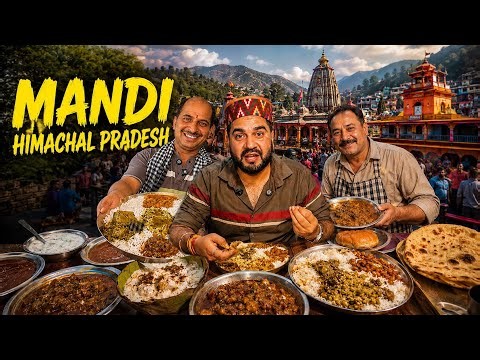 MAGICAL Food Tour of MANDI | Traditional MANDYALI DHAM, Bun Tikki, Veg Dhaba FOOD | HIMACHALI Food