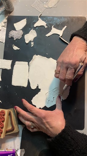 Here’s a quick short video to make your own embellishments using clay and stamps #shortstories #DIYTips #diycraftsideas | Sheri’s Creative Designs