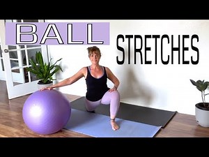 STABILITY BALL STRETCHES FOR FLEXIBILITY (Beg. friendly 20 Min - FIT BALL ROUTINE | Yoga with Ursula